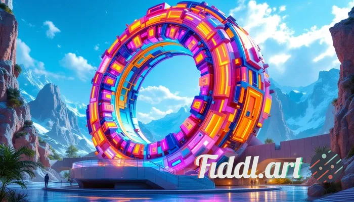 a hadron collider designed as a giant ring encircling the Earth, showcasing advanced scientific tech