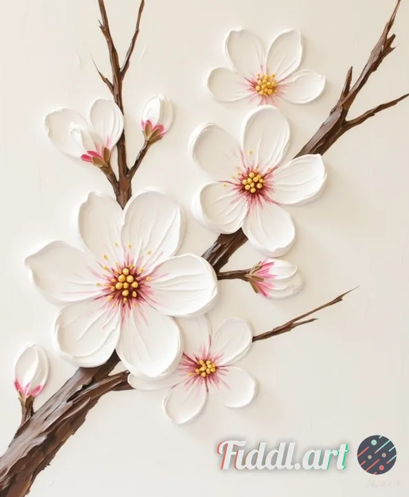 impasto flower art style, thick oil paint texture, heavy visible brushstrokes,
raised paint surface,