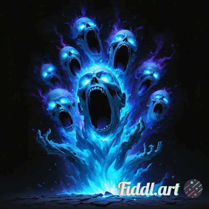 a dark fantasy necromancy spell that looks like a giant spark made of black and dark blue energy wit