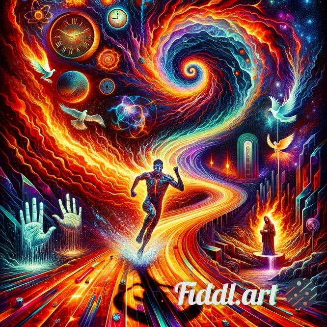 Media Index 0 | Create a psychedelic artwork illustrating the concept 'The swiftest path to destruction is through v