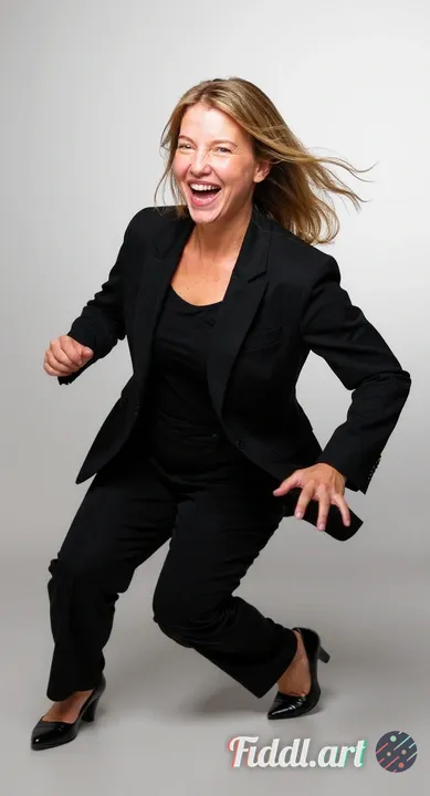 Take the person and place them in a dynamic action pose. Preserve their identity, body proportions, 