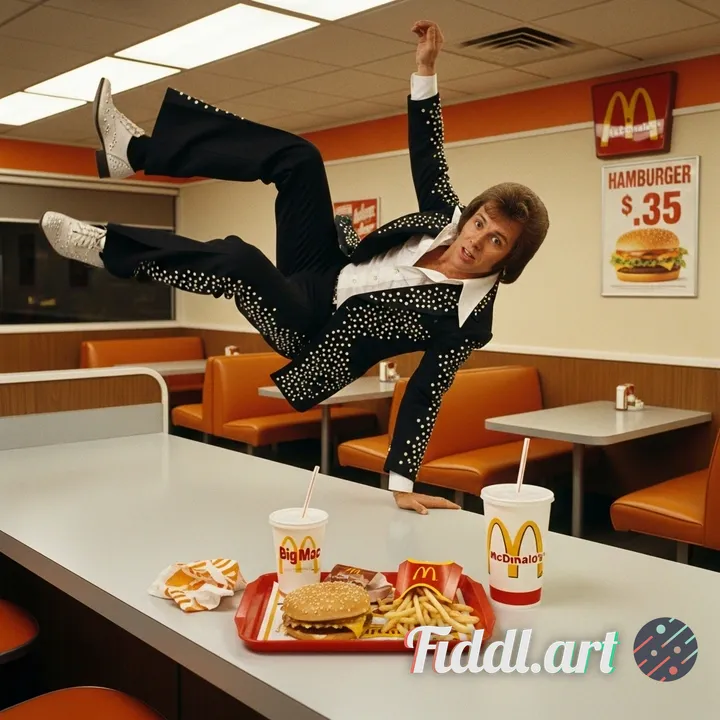 Charlie Rich breakdancing in a McDonalds