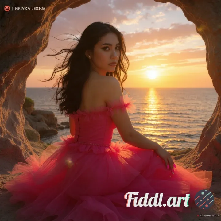 Reimage create a woman as She swallows a full-length portrait of a young woman sitting inside a natu