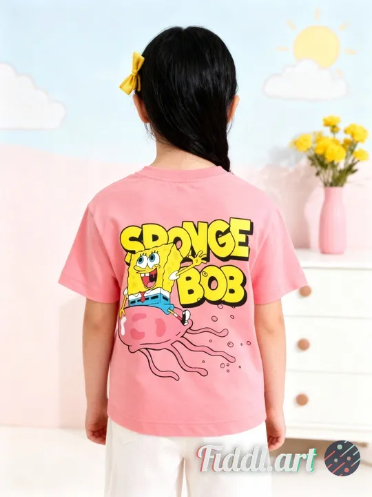 A cheerful indoor scene featuring a back view of full figure of 7-8 years old child standing in a ph