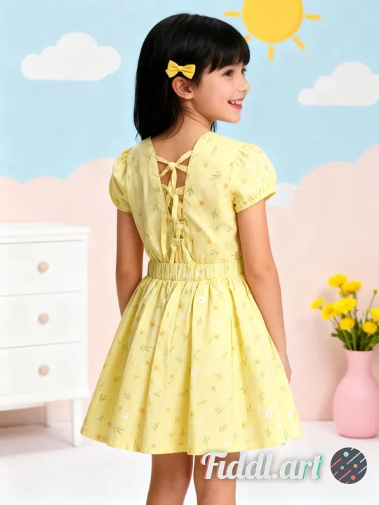 A cheerful indoor scene featuring a back view of full figure of 9-10 years old child standing in a p