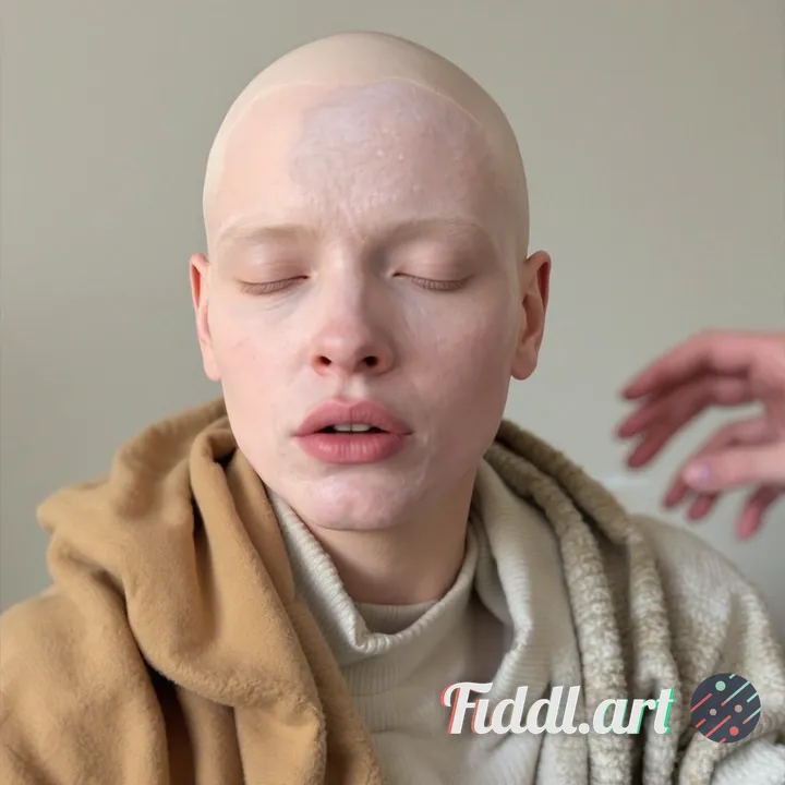 Do NOT change anything physical, nothing at all. Just change the color of skin, make it a tad whiter