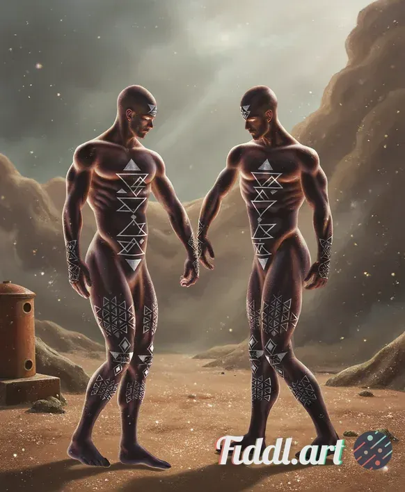 A dynamic and intense scene depicting two fierce characters locked in combat within a post-apocalypt