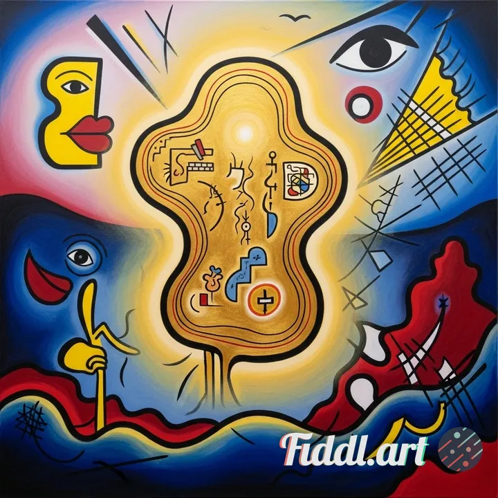 the golden form of your own divinity; surrealism inspired by Guston and Kandinsky