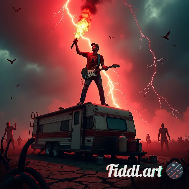 A dramatic cinematic movie poster, in the style of Stranger Things, featuring a heroic figure standi