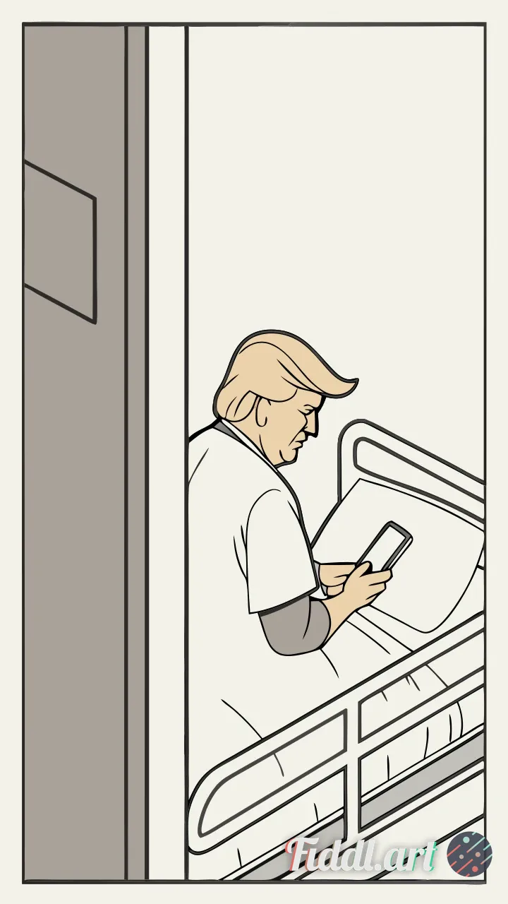 A blurry, low-light smartphone photo taken covertly, capturing former U.S. President Donald Trump in
