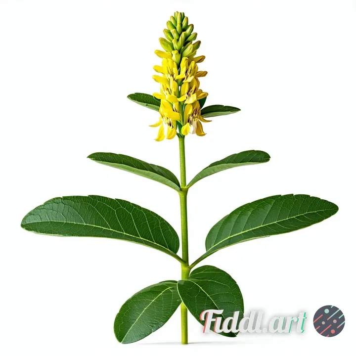 A highly detailed 3D model asset of a Sinapis arvensis plant. Features a basal rosette of large, lyr