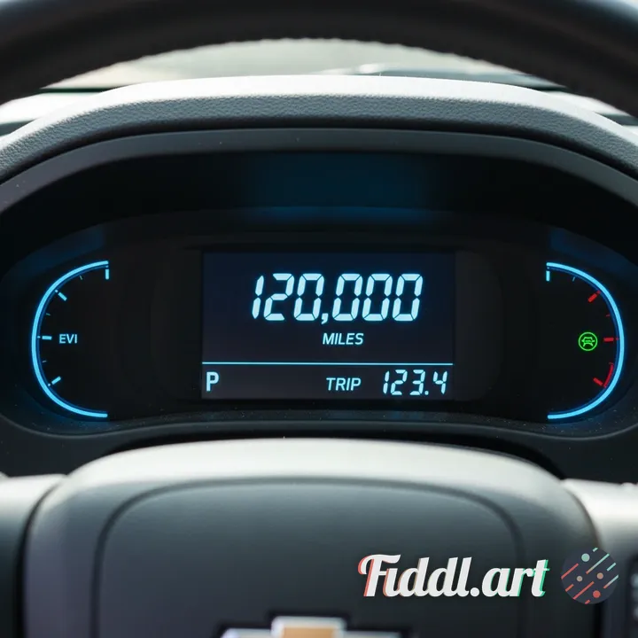  Odometer of chevy volt 2013 showing 120,000 miles