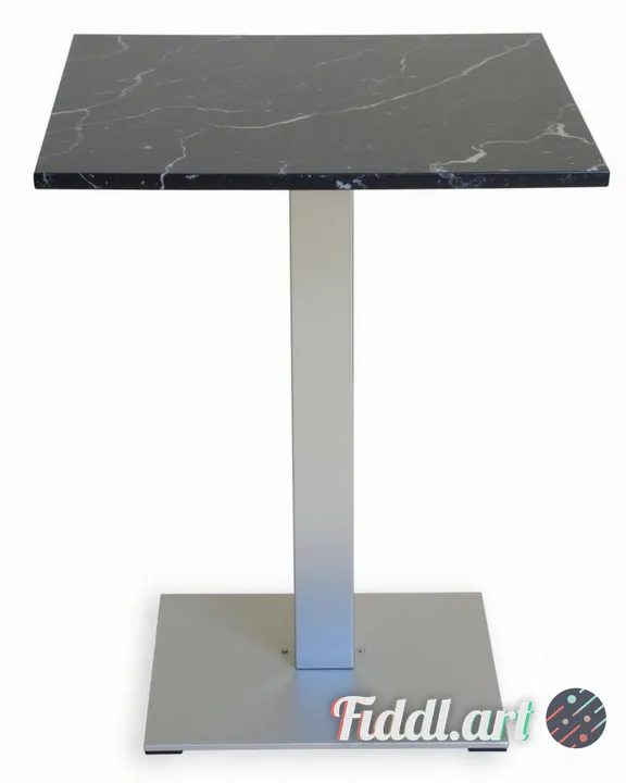 mesa de exterior con cubierta de marmol negro 