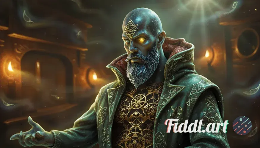 A hyper-detailed portrait of a male clockmaker with a steampunk twist, his skin is textured like rus