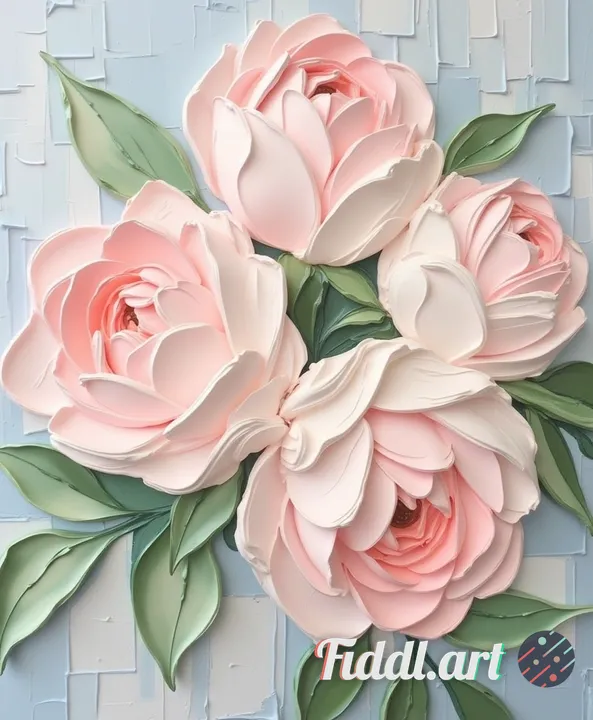 impasto flower art style, thick oil paint texture, heavy visible brushstrokes,
raised paint surface,