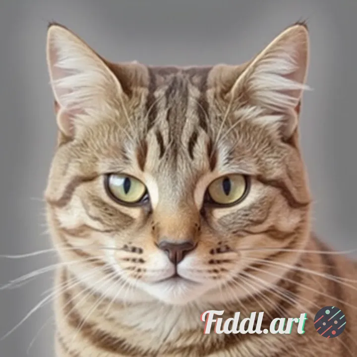 i need you to generate a frontal version of the head of this uploaded cat. with a transparent backgr