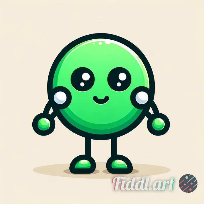 A cute cartoon mascot character designed to represent a friendly decentralized network. The characte