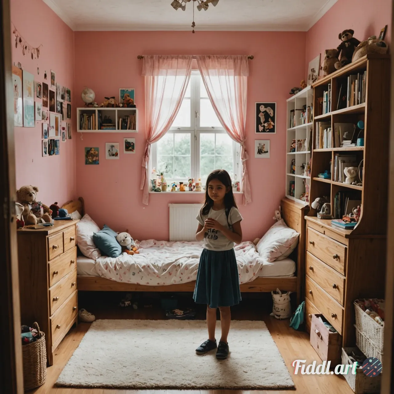 a girl in her bedroom