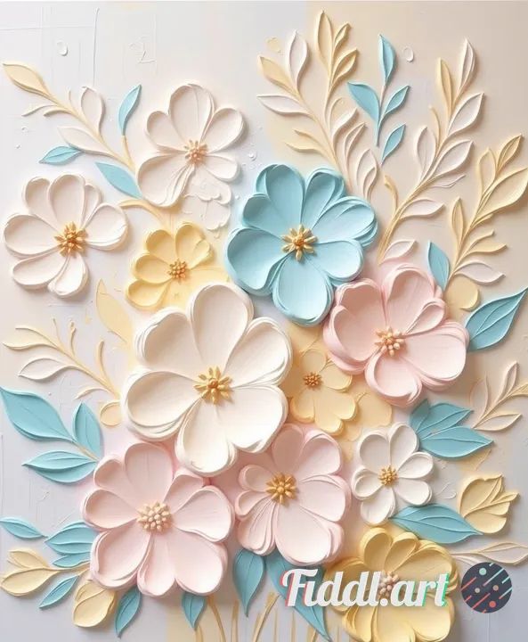 impasto flower art style, thick oil paint texture, heavy visible brushstrokes,
raised paint surface,