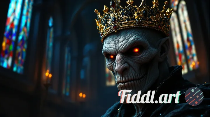 cinematic photorealistic headshot of a gothic royal monster, pale stone-like skin with intricate tex