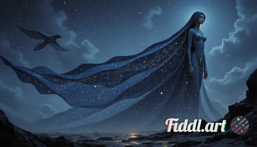 A mystical scene showcasing iridescent feathers glowing softly in the twilight, surrounded by ethere