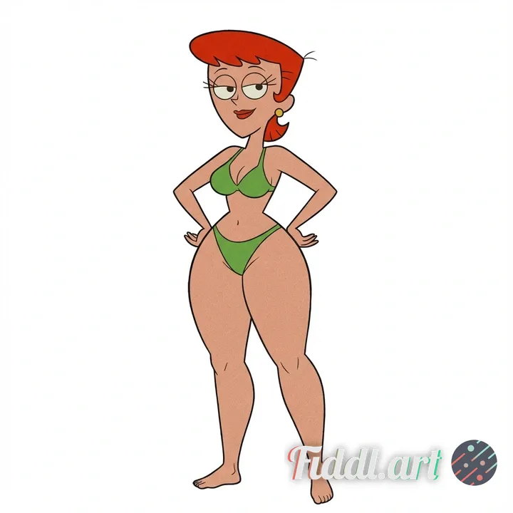 different pose of this character, different perspective, same exact art style, white background, wea