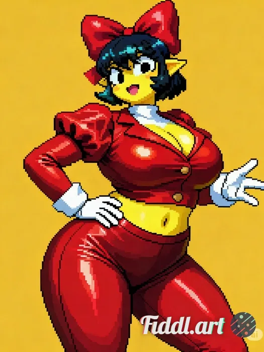 different pose of this character, same beautiful art style, sexy body,  thick, legs, bust, small wai