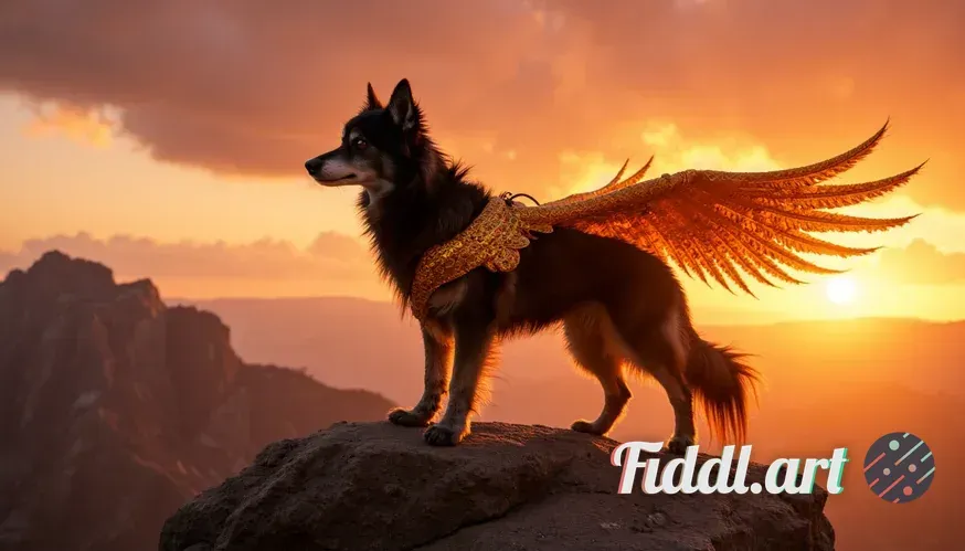 An ultra-realistic dog, an imposing and majestic breed like a German Shepherd or Rottweiler, stands 