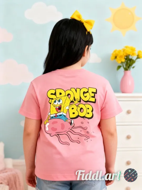 A cheerful indoor scene featuring a back view of full figure of 7-8 years old child standing in a ph