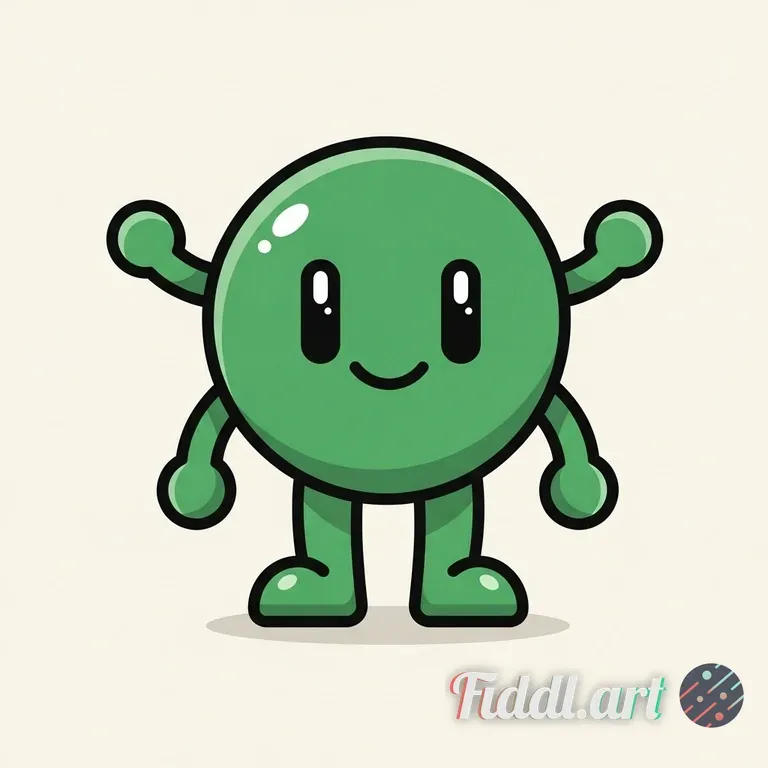 A cute cartoon mascot character designed to represent a friendly decentralized network. The characte