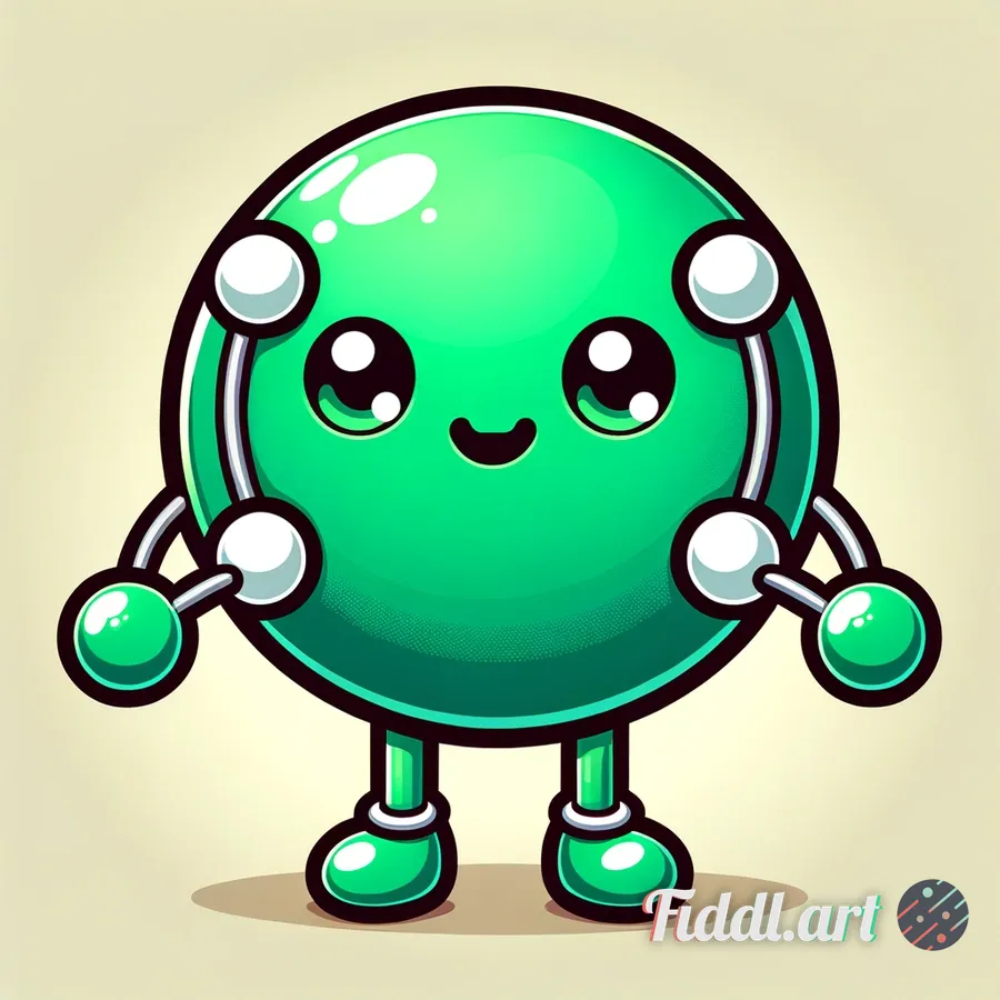 A cute cartoon mascot character designed to represent a friendly decentralized network. The characte