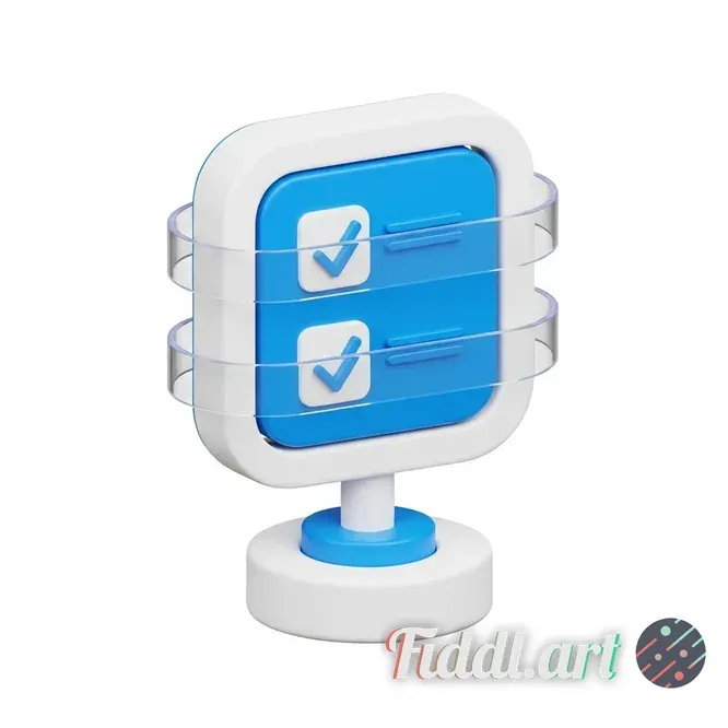 Media Index 0 | This is a 3D-style icon primarily featuring a square element with rounded corners rising from a base