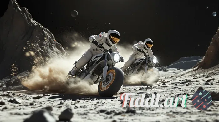 highly detailed, ultra-realistic portrait-style image of two astronauts in full, futuristic NASA-sty