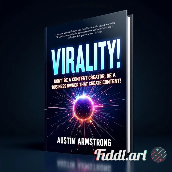 Design a modern, explosive ebook cover for a title called “VIRALITY!” by Austin Armstrong. The main 