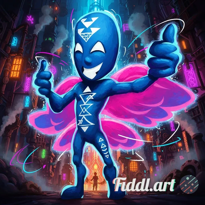 Transform this character into a painterly cinematic style inspired by Arcane, with hand-painted text