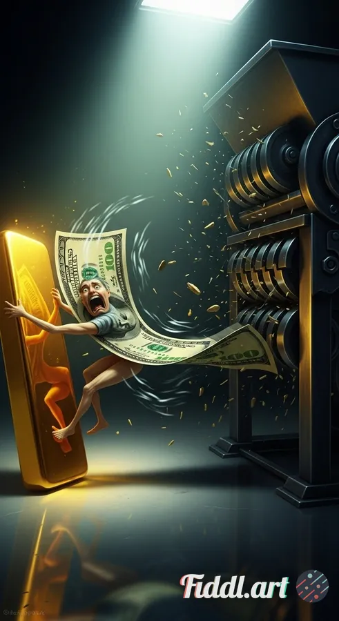 A hyper-realistic, cinematic, surreal masterpiece: a humanlike hundred-dollar bill with arms, legs, 