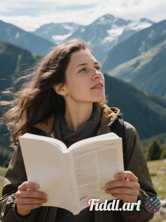 A woman biling in the mountains