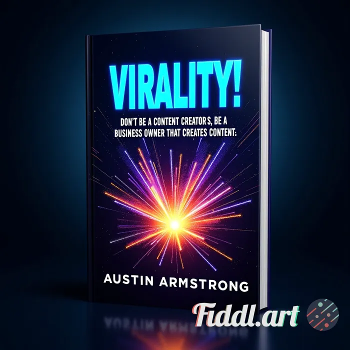 Design a modern, explosive book cover for a title called “VIRALITY!” by Austin Armstrong. The main t