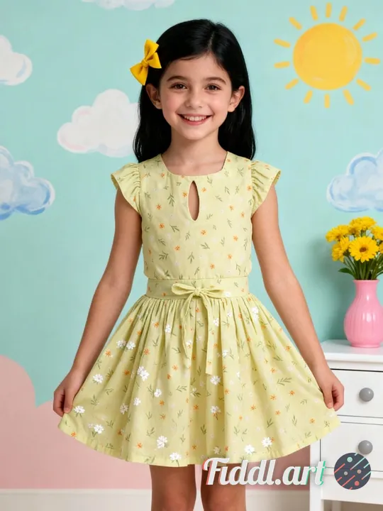 A cheerful indoor scene featuring a full figure of 9-10 years old child standing in a photo studio w