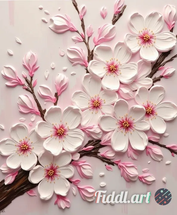 impasto flower art style, thick oil paint texture, heavy visible brushstrokes,
raised paint surface,