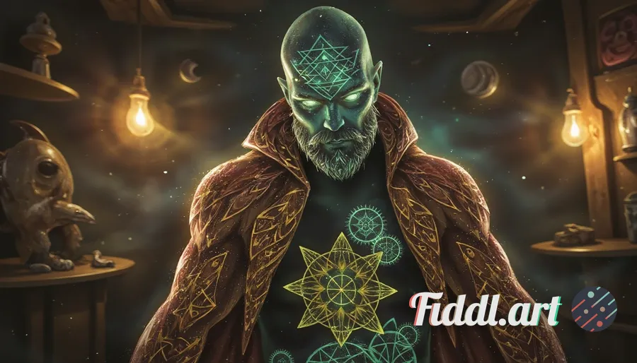 A hyper-detailed portrait of a male clockmaker with a steampunk twist, his skin is textured like rus