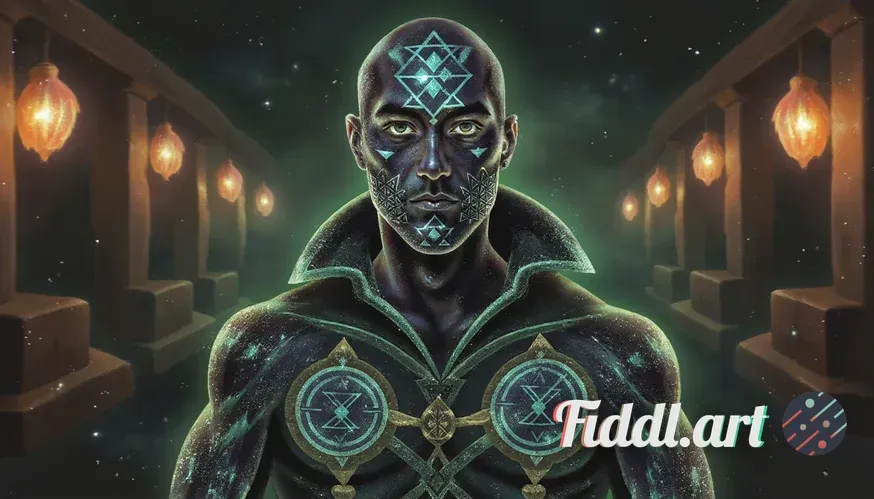 A hyper-detailed portrait of a male clockmaker with a steampunk twist, his skin is textured like rus