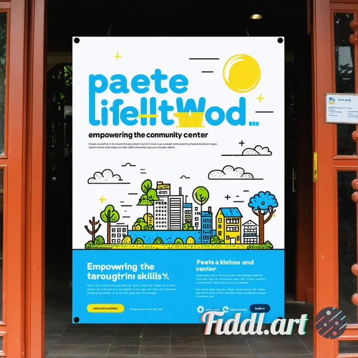 Design a vibrant and professional tarpaulin for the Paete Livelihood Center. The tarpaulin should ha