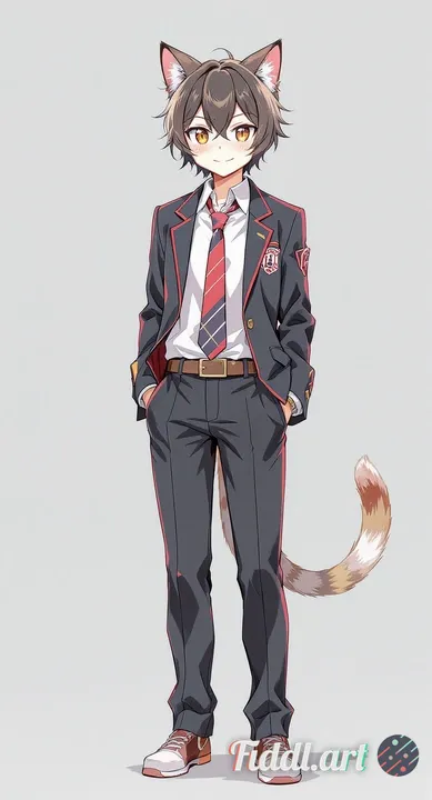soft shading, vivid colors, clean lineart, anime aesthetic
anthropomorphic cat boy, male feline huma