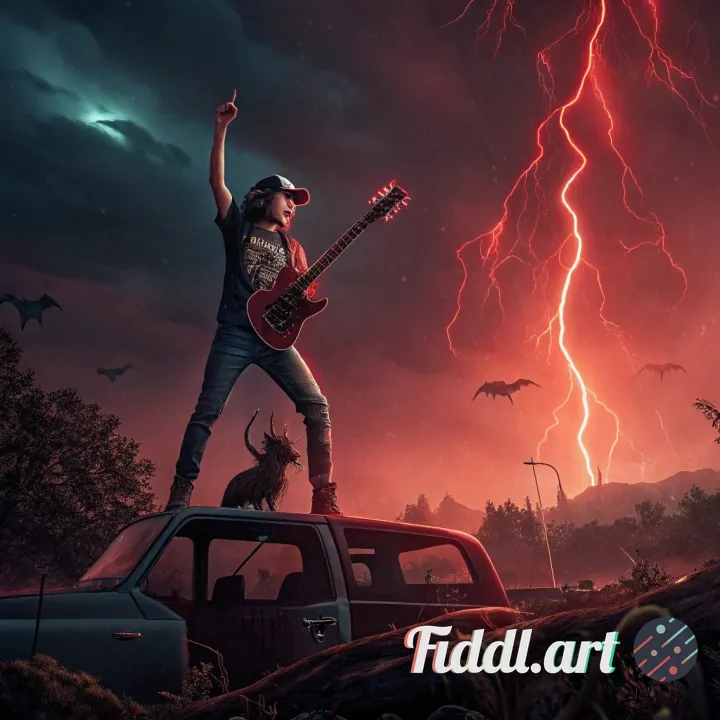 A dramatic cinematic movie poster, in the style of Stranger Things, featuring a heroic figure standi