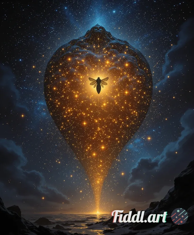 A hyper-detailed, intricate, celestial beehive elegantly floating amidst the vastness of space, surr