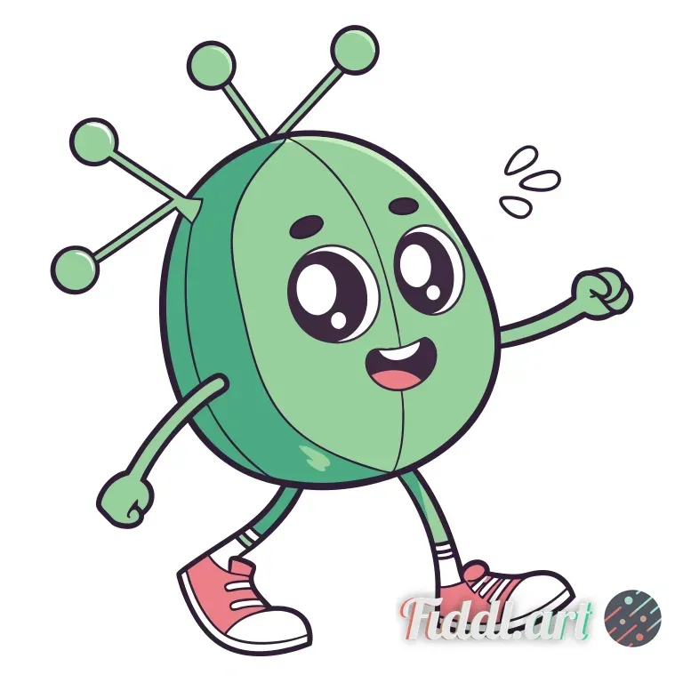 A cute cartoon mascot character designed to represent a friendly decentralized network. The characte