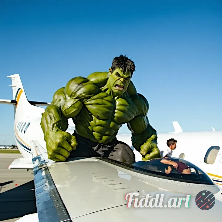 Me wrestling the hulk on an aeroplane wing