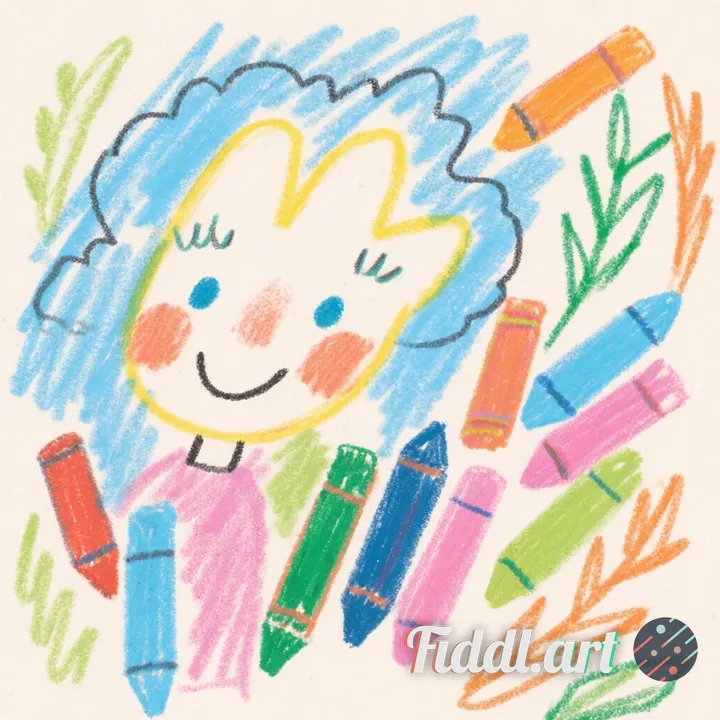 make a drawing with a more childrens book coloring style, more rough and no clear lines, rather they