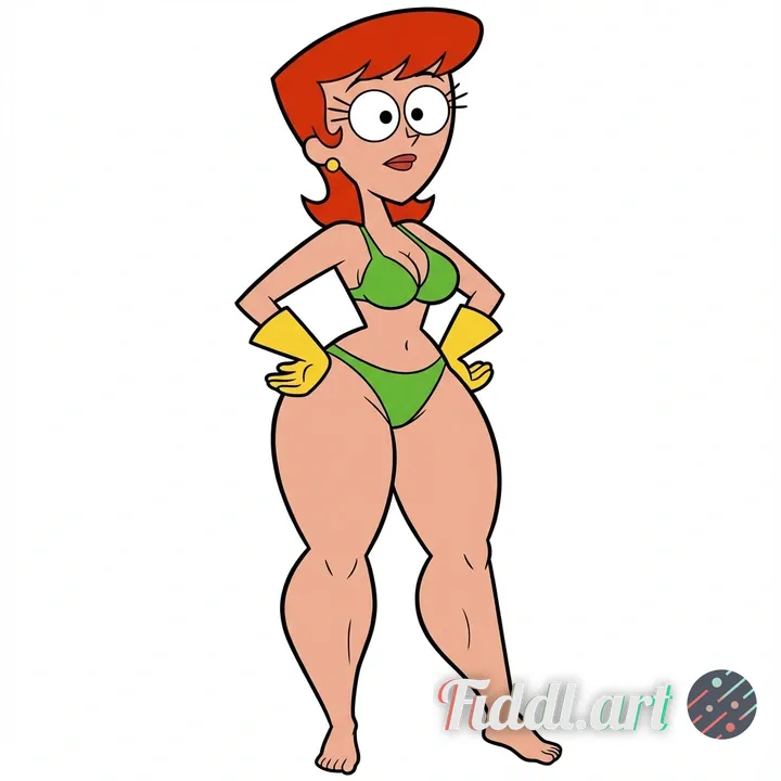 different pose of this character, different perspective, same exact art style, white background, wea